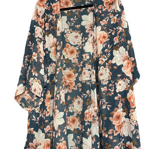NWOT a.gain  Sheer Floral Kimono Cardigan